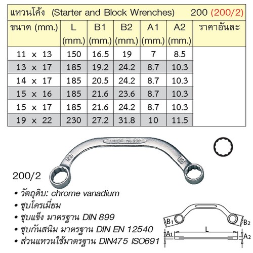 SKI - สกี จำหน่ายสินค้าหลากหลาย และคุณภาพดี | UNIOR 200/2 แหวนโค้ง 13x17 mm. (200)